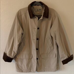 Vintage LL Bean Women’s Chore Field Coat Tan Canvas Barn Jacket. Size Large.